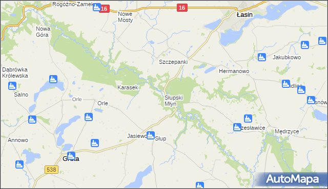 mapa Słupski Młyn, Słupski Młyn na mapie Targeo