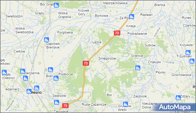 mapa Smęgorzów, Smęgorzów na mapie Targeo