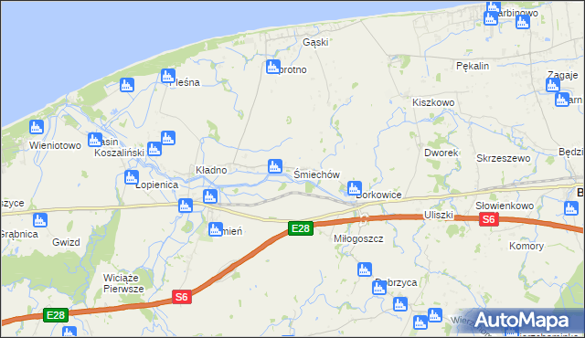 mapa Śmiechów, Śmiechów na mapie Targeo