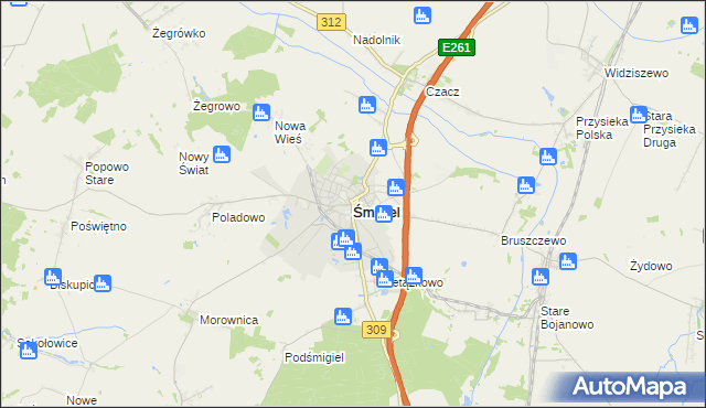 mapa Śmigiel, Śmigiel na mapie Targeo