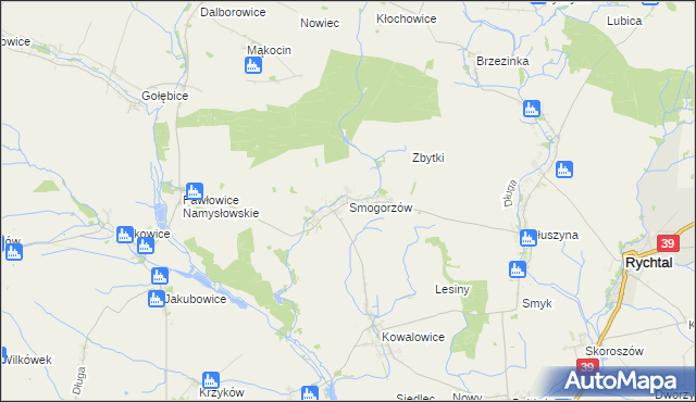 mapa Smogorzów gmina Namysłów, Smogorzów gmina Namysłów na mapie Targeo