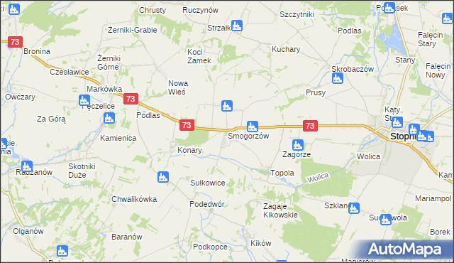 mapa Smogorzów gmina Stopnica, Smogorzów gmina Stopnica na mapie Targeo