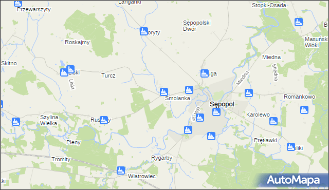 mapa Smolanka gmina Sępopol, Smolanka gmina Sępopol na mapie Targeo