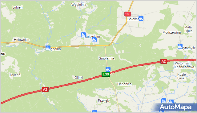 mapa Smolarnia gmina Miedzichowo, Smolarnia gmina Miedzichowo na mapie Targeo