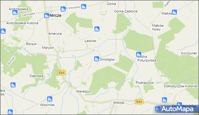 mapa Smoligów, Smoligów na mapie Targeo