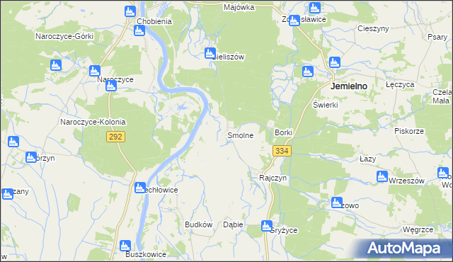 mapa Smolne gmina Jemielno, Smolne gmina Jemielno na mapie Targeo