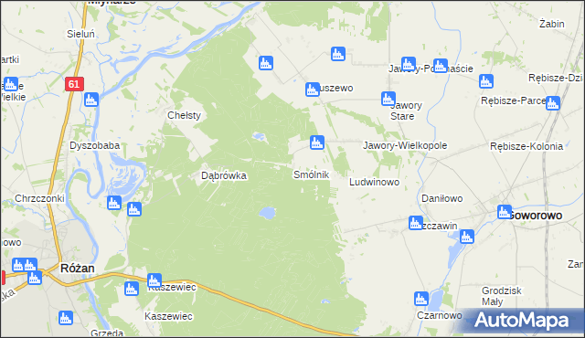 mapa Smólnik gmina Goworowo, Smólnik gmina Goworowo na mapie Targeo