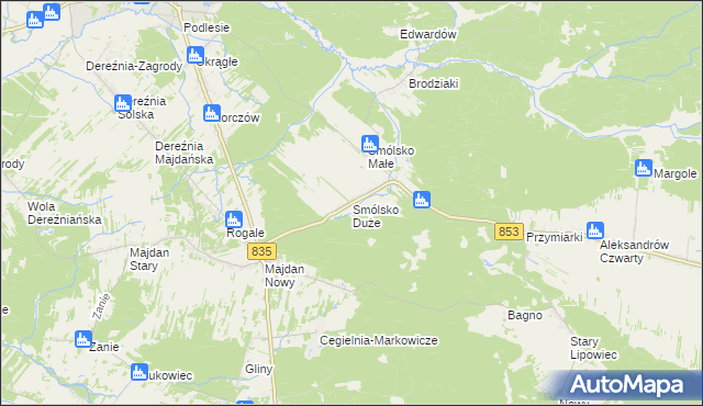 mapa Smólsko Duże, Smólsko Duże na mapie Targeo