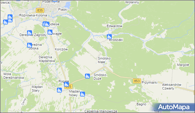 mapa Smólsko Małe, Smólsko Małe na mapie Targeo