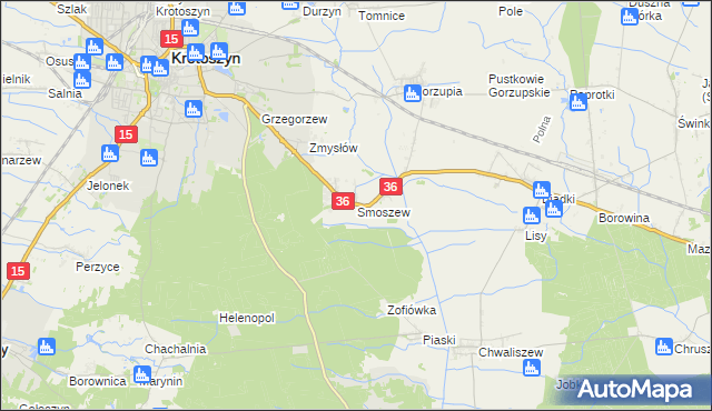 mapa Smoszew, Smoszew na mapie Targeo