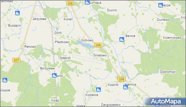 mapa Śniatowo, Śniatowo na mapie Targeo