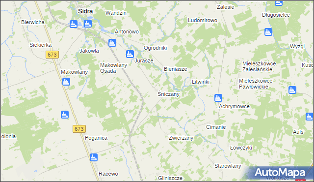 mapa Śniczany, Śniczany na mapie Targeo