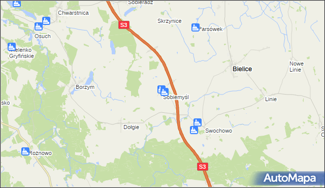 mapa Sobiemyśl, Sobiemyśl na mapie Targeo