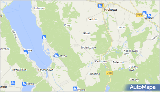 mapa Sobieńczyce, Sobieńczyce na mapie Targeo