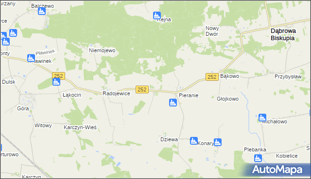 mapa Sobiesiernie gmina Dąbrowa Biskupia, Sobiesiernie gmina Dąbrowa Biskupia na mapie Targeo