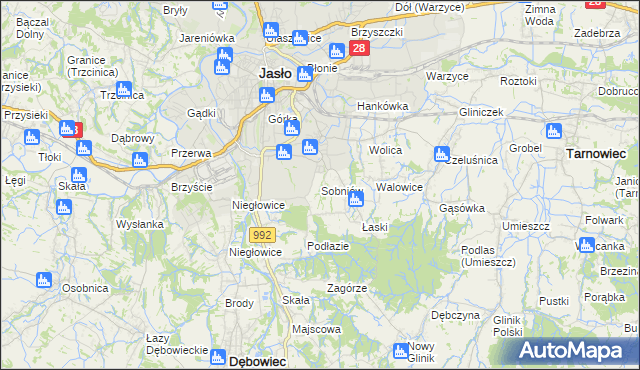 mapa Sobniów, Sobniów na mapie Targeo