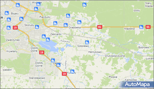 mapa Sobolewo gmina Supraśl, Sobolewo gmina Supraśl na mapie Targeo