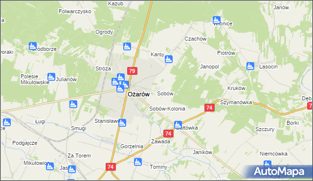 mapa Sobów, Sobów na mapie Targeo