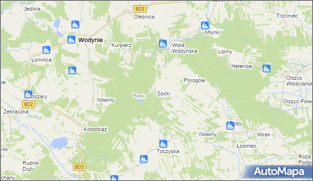 mapa Soćki, Soćki na mapie Targeo