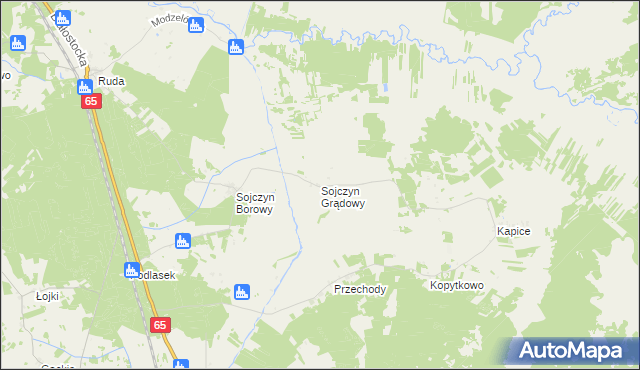 mapa Sojczyn Grądowy, Sojczyn Grądowy na mapie Targeo