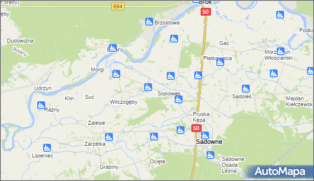 mapa Sojkówek, Sojkówek na mapie Targeo