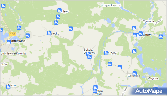 mapa Sokola Dąbrowa, Sokola Dąbrowa na mapie Targeo