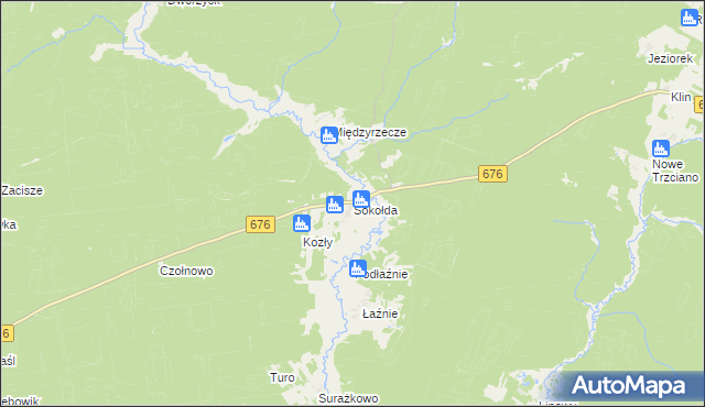 mapa Sokołda, Sokołda na mapie Targeo