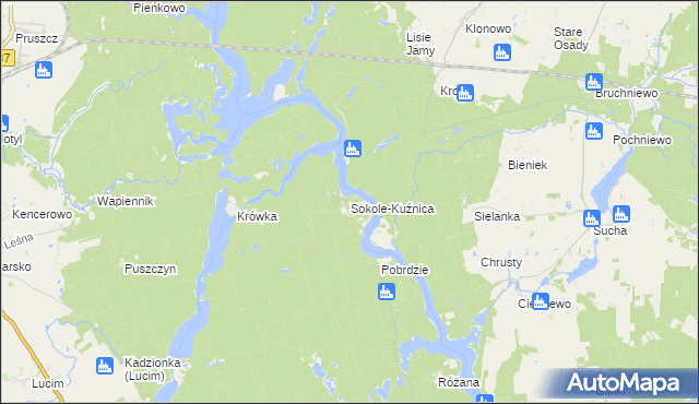 mapa Sokole-Kuźnica, Sokole-Kuźnica na mapie Targeo