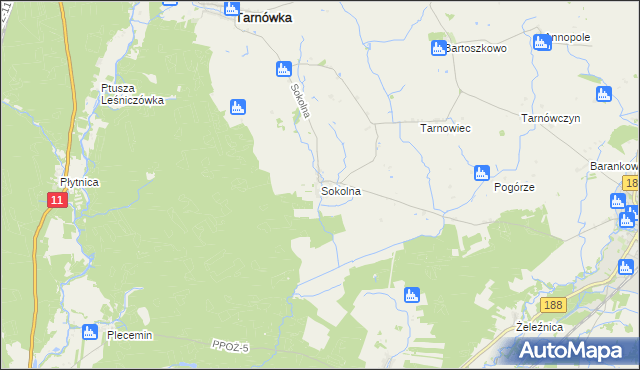 mapa Sokolna, Sokolna na mapie Targeo