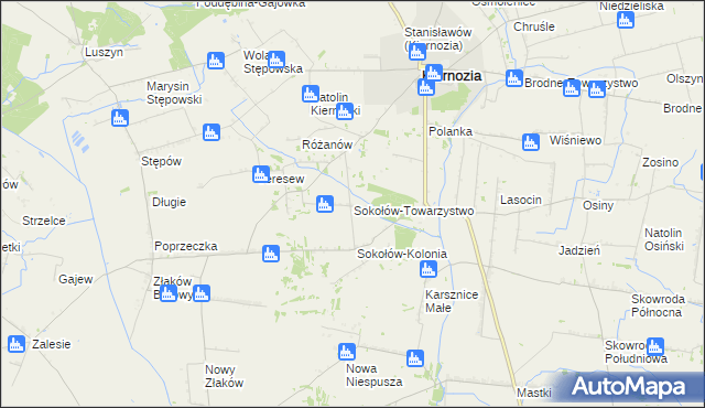 mapa Sokołów-Towarzystwo, Sokołów-Towarzystwo na mapie Targeo