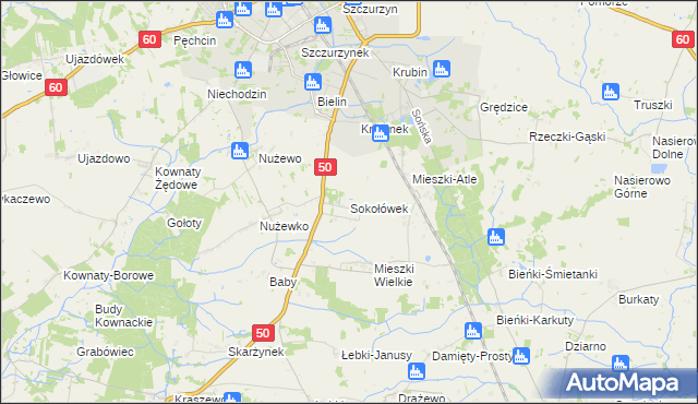 mapa Sokołówek gmina Ciechanów, Sokołówek gmina Ciechanów na mapie Targeo