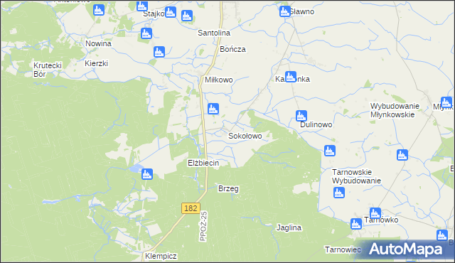 mapa Sokołowo gmina Lubasz, Sokołowo gmina Lubasz na mapie Targeo