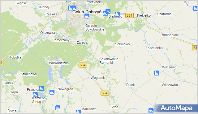 mapa Sokołowskie Rumunki, Sokołowskie Rumunki na mapie Targeo