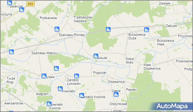 mapa Sokule gmina Kąkolewnica, Sokule gmina Kąkolewnica na mapie Targeo