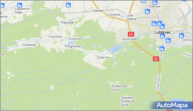 mapa Solarnia gmina Pawonków, Solarnia gmina Pawonków na mapie Targeo