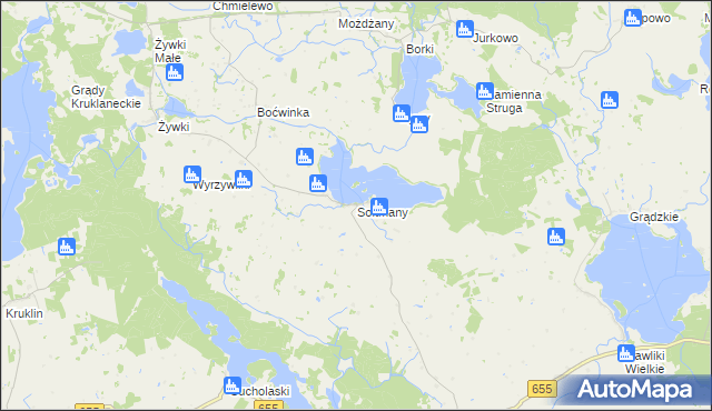 mapa Sołtmany gmina Kruklanki, Sołtmany gmina Kruklanki na mapie Targeo