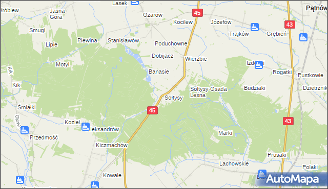 mapa Sołtysy gmina Praszka, Sołtysy gmina Praszka na mapie Targeo