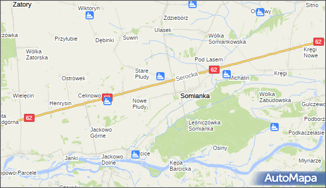 mapa Somianka-Parcele, Somianka-Parcele na mapie Targeo