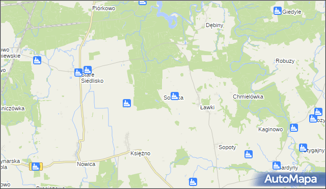 mapa Sośnica gmina Wilczęta, Sośnica gmina Wilczęta na mapie Targeo