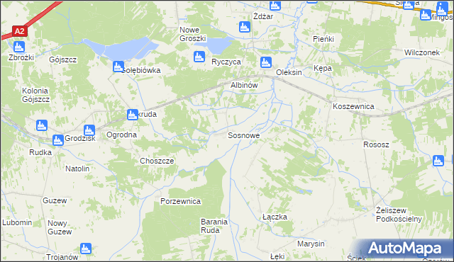 mapa Sosnowe, Sosnowe na mapie Targeo