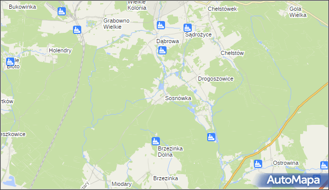 mapa Sosnówka gmina Twardogóra, Sosnówka gmina Twardogóra na mapie Targeo