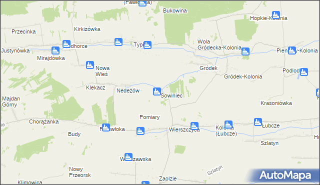 mapa Sowiniec gmina Jarczów, Sowiniec gmina Jarczów na mapie Targeo