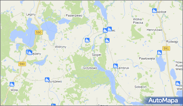 mapa Śpigiel, Śpigiel na mapie Targeo