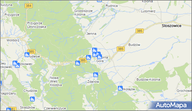 mapa Srebrna Góra gmina Stoszowice, Srebrna Góra gmina Stoszowice na mapie Targeo