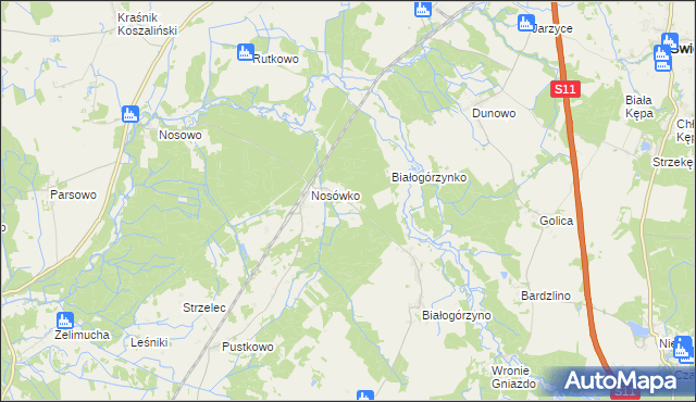 mapa Stajkowo gmina Białogard, Stajkowo gmina Białogard na mapie Targeo
