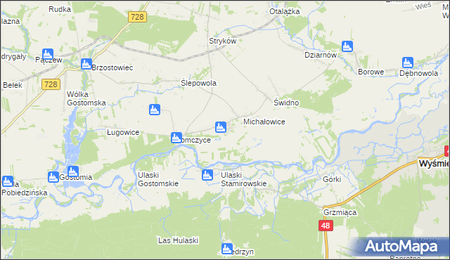 mapa Stamirowice gmina Mogielnica, Stamirowice gmina Mogielnica na mapie Targeo