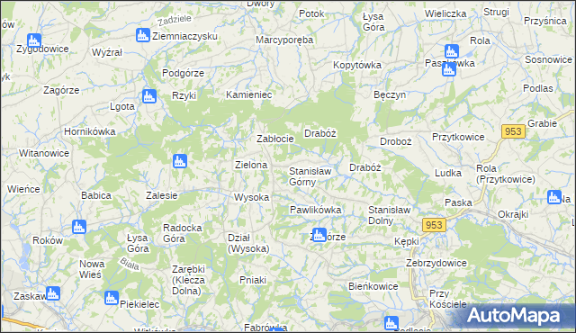 mapa Stanisław Górny, Stanisław Górny na mapie Targeo