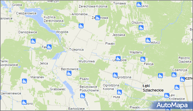 mapa Stanisławów gmina Łęki Szlacheckie, Stanisławów gmina Łęki Szlacheckie na mapie Targeo