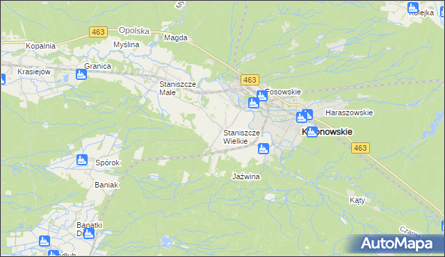 mapa Staniszcze Wielkie, Staniszcze Wielkie na mapie Targeo