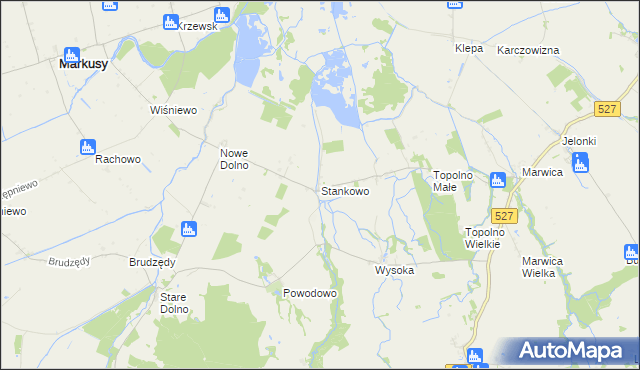 mapa Stankowo gmina Markusy, Stankowo gmina Markusy na mapie Targeo